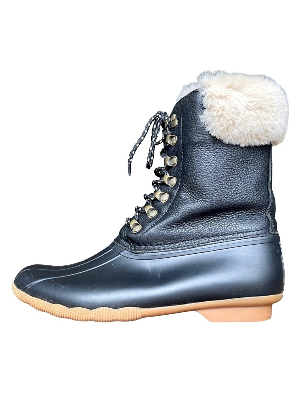 goop x Sperry Luxe Leather Shearling Duck Boots Size 10